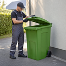 360 Litre Green Wheelie Bin for Domestic and Commercial Waste Disposal