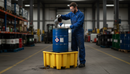 Premium Single Drum Spill Pallet for 205 Litre Drum - Durable and UV Stabilized with Forklift Pockets | COSHH | UK