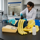 Polycarbonate Emergency Spill Kit for Chemical Accidents, 42L Absorption Capacity, Includes PPE, Ideal for Laboratories & Production Facilities