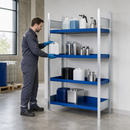 Steel Hazmat Small Container Rack with 4 Spill Trays, 1360 x 637 x 2000 mm, 200 kg Shelf Load, for Safe Liquid Storage