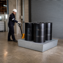 Steel Spill Pallet for 4 Drums with Galvanised Grid for Safe Storage