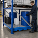 Polyethylene Spill Tray with Galvanised Grid for 2700mm Shelving, 800kg Load Capacity, 235L Containment Volume