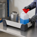 Stainless Steel Spill Tray for Small Containers, 5 Litre Containment, 250 x 400 x 95 mm, for Workplace Safety