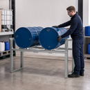 Steel Galvanised Stacking Shelf for 2 x 200 Litre Drums, 700 kg Load Capacity, Forklift Pockets, for Safe Storage of Hazardous Materials
