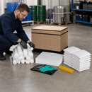Polyethylene Oil Absorbent Refill Kit for Emergency Spill Kits, 67 Litre Capacity, Includes Mats, Socks, Cushions, Gloves & Disposal Bags (Pack of 1)