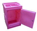 Maroon Storage Cabinet With Lockable Door