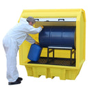 Dark Slate Gray Hard Covered Spill Pallet With Horizontal Steel Cradle