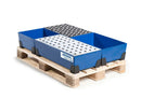 Dark Slate Blue Spill Tray For Small Containers Classic-Line In Steel, Painted, No Grid, 20 Litre