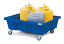 Dark Slate Blue Spill Tray For Small Containers Classic-Line In Polyethylene (PE) With Castors, No Grid, 69 Litres