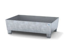 Gray Spill Pallet Classic-Line In Steel For 1 Drum Galv., Accessible Underneath, No Grid