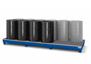 Dim Gray Spill Pallet Classic-Line In Steel For 12 Drums Painted, Access. Underneath With Grid