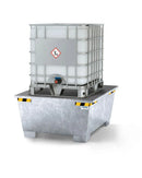 Gray Spill Pallet Pro-Line In Steel For 1 IBC, Galvanised, Grid