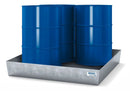 Gray Spill Pallet Classic-Line In Steel For 1 Drum, Galvanised, No Grid