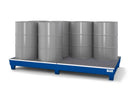 Slate Gray Spill Pallet Classic-Line In Steel For 8 Drums, Painted, Access Underneath, With Grid