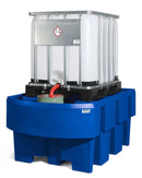 Midnight Blue Spill Pallet Classic-Line In Polyethylene (PE) For 1 IBC, With Dispensing Area