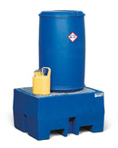 Dark Cyan Spill Pallet Classic-Line In Polyethylene (PE) For 1 Drum, With Galvanised Grid
