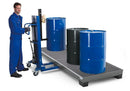 Dark Slate Blue Spill Pallet Pro-Line In Steel For 8 Drums, Painted, Accessible Underneath, With Grid