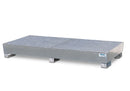 Dark Gray Spill Pallet Classic-Line In Steel For 8 Drums, Galv., Access. Underneath With Grid