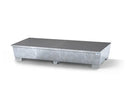 Dark Gray Spill Pallet Classic-Line In Steel For 2 IBCs, Galvanised, 2 grids