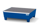 Dark Slate Blue Spill Pallet Classic-Line In Steel For 2 Drums, Painted, Access. Underneath, With Grid
