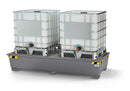Gray Spill Pallet Pro-Line In Steel For 2 IBCs, Painted, 2 Grids