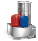 Gray Spill Pallet Pro-Line In St Steel For 1 Drum Accessible Underneath With Galvanised Grid