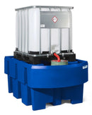 Midnight Blue Spill Pallet Classic-Line In Polyethylene (PE) For 1 IBC, With Dispensing Area