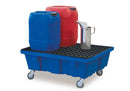 Rosy Brown Spill Tray For Small Containers Classic-Line In Polyethylene (PE) With Castors and PE Grid, 69 Litre