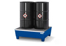 Dark Slate Gray Spill Pallet Classic-Line In Steel For 2 Drums, Painted, Access. Underneath, With Grid