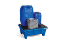 Dark Slate Blue Spill Tray For Small Containers Classic-Line In Polyethylene (PE) With Feet And PE Grid, 71 Litres