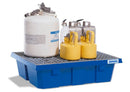 Dark Slate Blue Spill Tray For Small Containers Classic-Line In Polyethylene (PE) With Galvanised Grid, 69 Litres