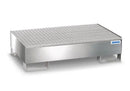 Gray Spill Pallet Pro-Line In St Steel For 2 Drums, Access. Underneath, With Galvanised Grid